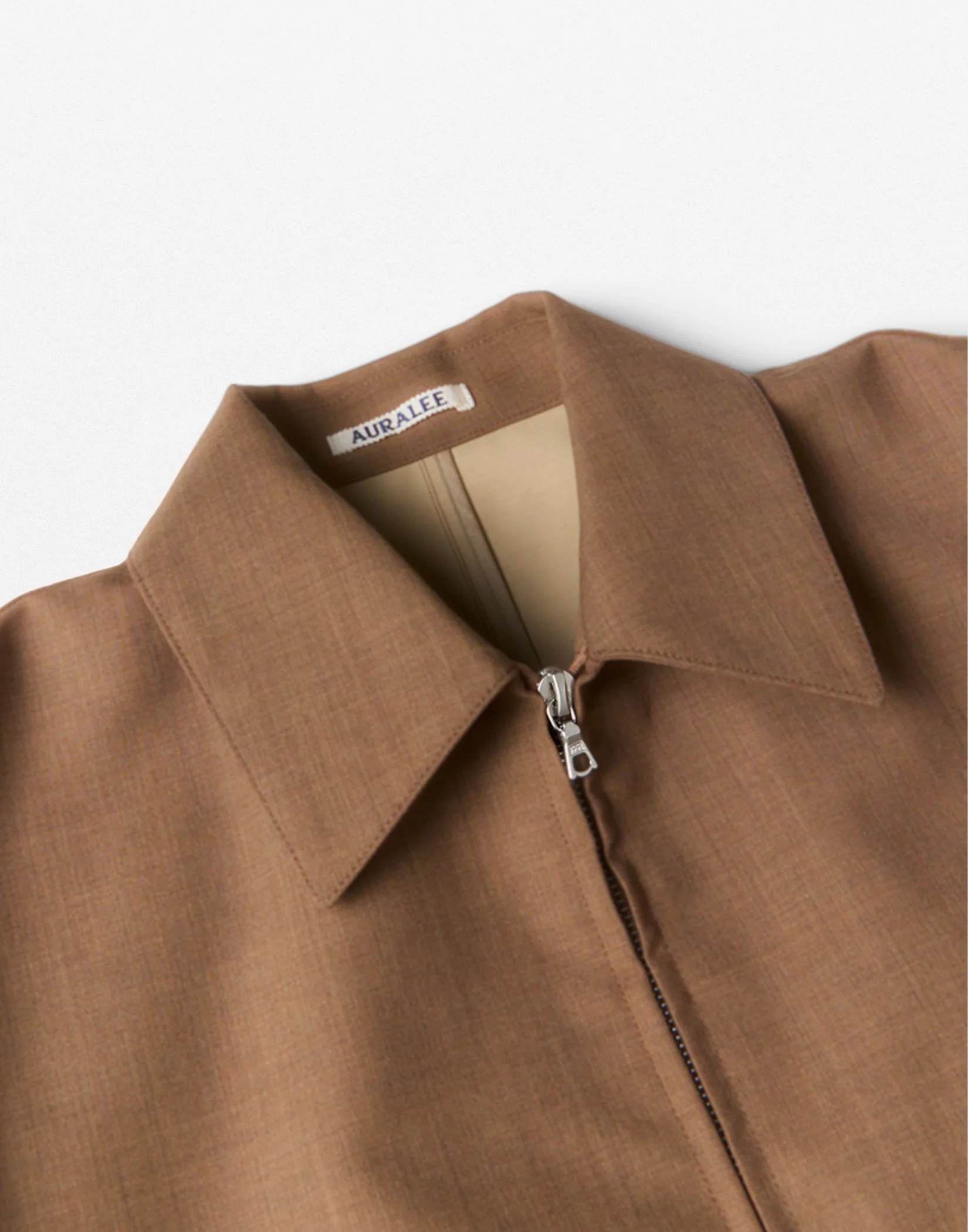 Auralee - LIGHT WOOL MAX GABARDINE CHAMBRAY SOUTIEN COLLAR COAT